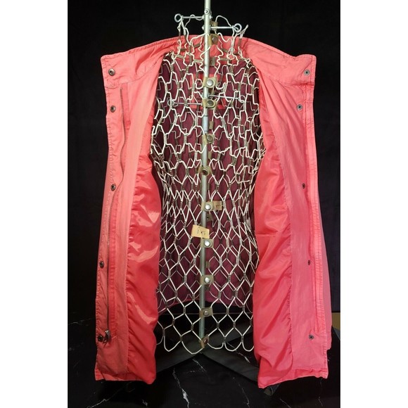 Levi’s STRAUSS Co Cotton Military Women Jacket XL Coral Color Pockets VGUC - Picture 3 of 7